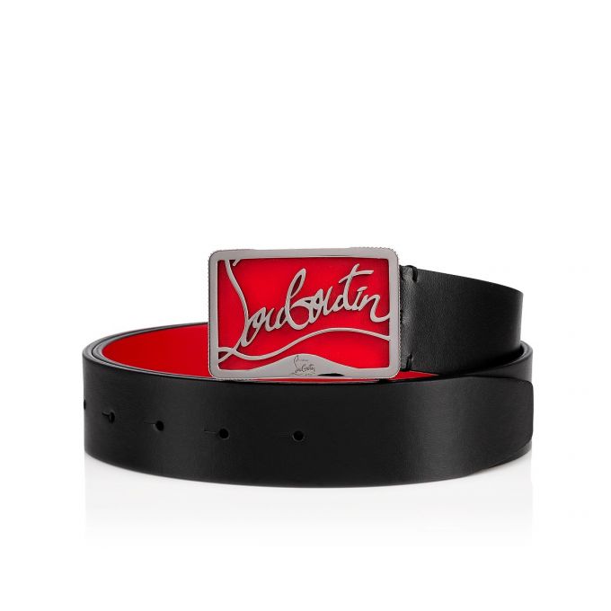 Christian Louboutin Ricky Belt 35 Classic Koža Belts Muške Remeni Crne Crvene | RS-24965