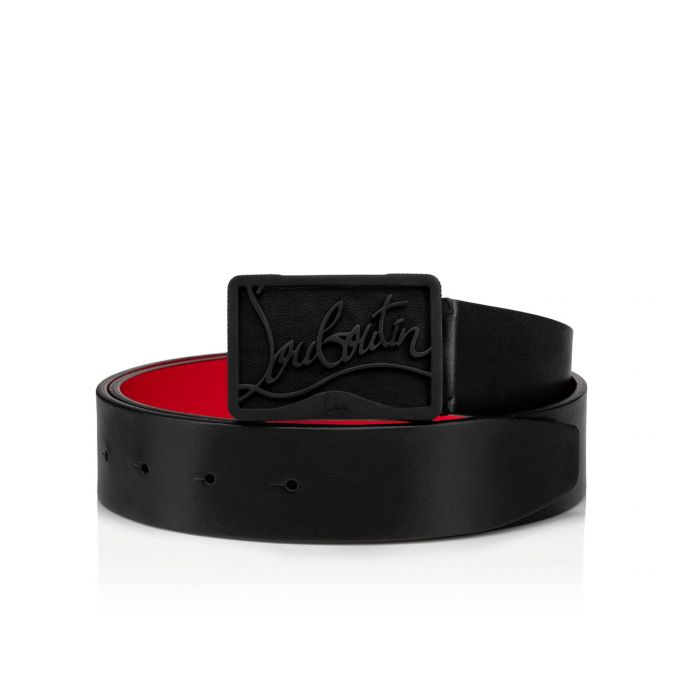 Christian Louboutin Ricky Belt 35 Mat Classic Koža Belts Muške Remeni Crne | RS-50550