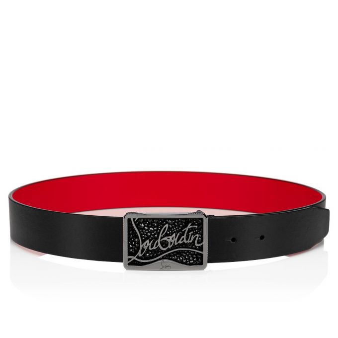 Christian Louboutin Ricky Belt Classic Koža Belts Muške Remeni Crne | RS-27931