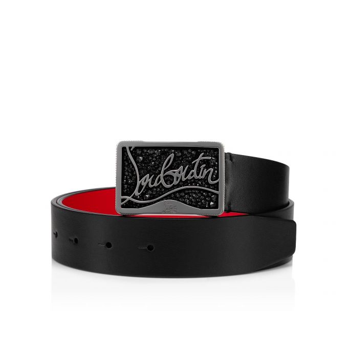 Christian Louboutin Ricky Belt Classic Koža Belts Muške Remeni Crne | RS-27931