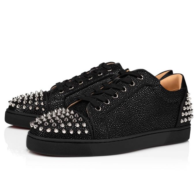 Christian Louboutin Seavaste 2 Creative Koža Sneakers Muške Patike Crne Srebrne | RS-34934