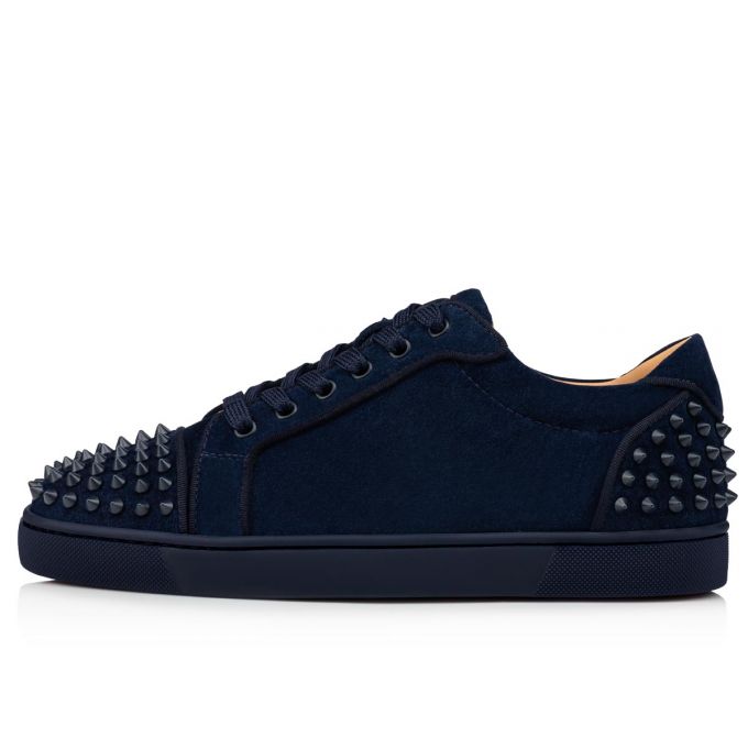 Christian Louboutin Seavaste 2 Orla 000 Mat Veau Velours Sneakers Muške Patike Crne Tamnoplave | RS-72253