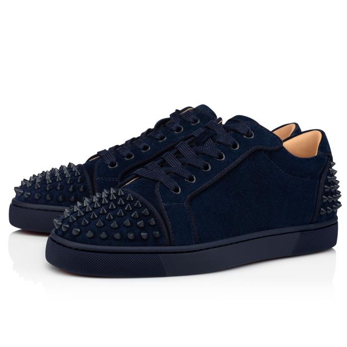 Christian Louboutin Seavaste 2 Orla 000 Mat Veau Velours Sneakers Muške Patike Crne Tamnoplave | RS-72253