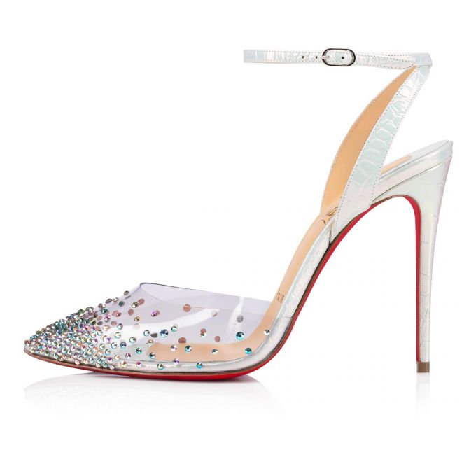 Christian Louboutin Spikaqueen 100 Pvc Pumps Ženske Pumps Bijele | RS-97264