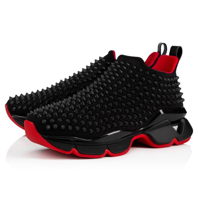 Christian Louboutin Spike Sock Donn 000 Mat Neopren Sneakers Ženske Patike Crne | RS-96191