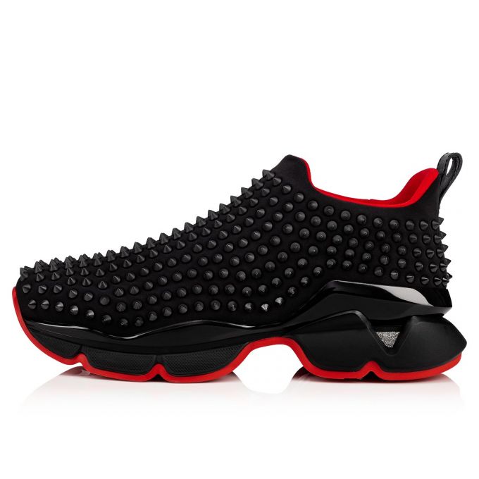 Christian Louboutin Spike-sock 000 Mat Neopren Sneakers Muške Patike Crne | RS-49232