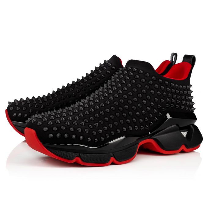 Christian Louboutin Spike-sock 000 Mat Neopren Sneakers Muške Patike Crne | RS-49232