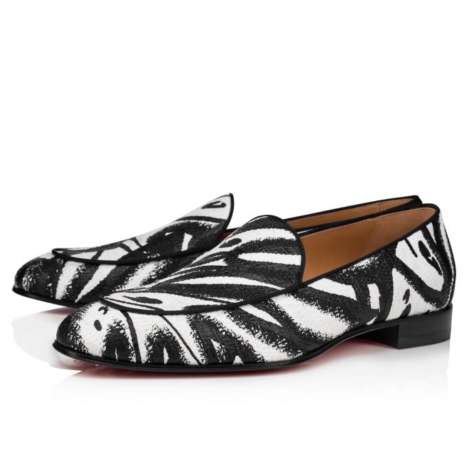 Christian Louboutin Style On The Nile Cotton Loafer Muške Loafers Bijele Crne | RS-17582