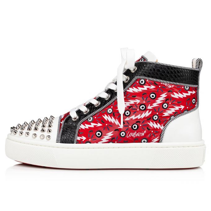 Christian Louboutin Super Lou Spikes Orlato Version Creative Fabric Sneakers Ženske Patike Crvene | RS-56148