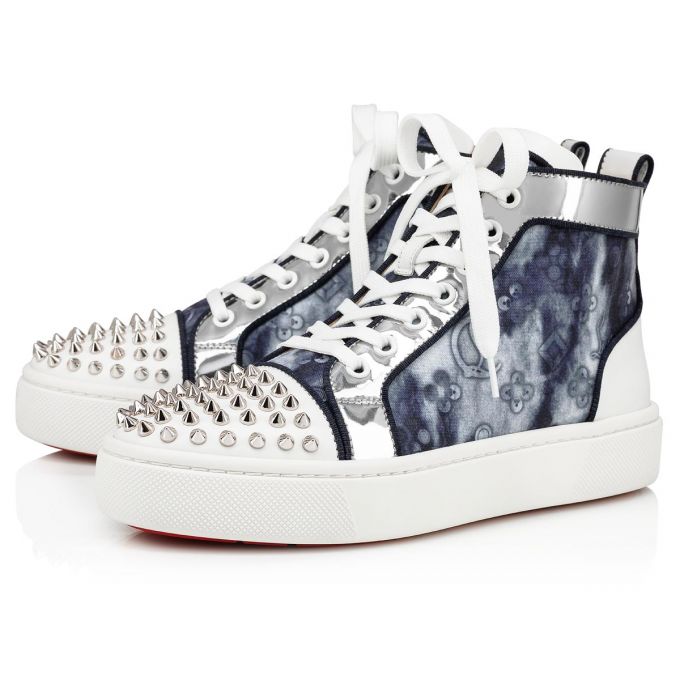 Christian Louboutin Super Lou Spikes Orlato Cotton Sneakers Ženske Patike Bijele Visebojne | RS-99138