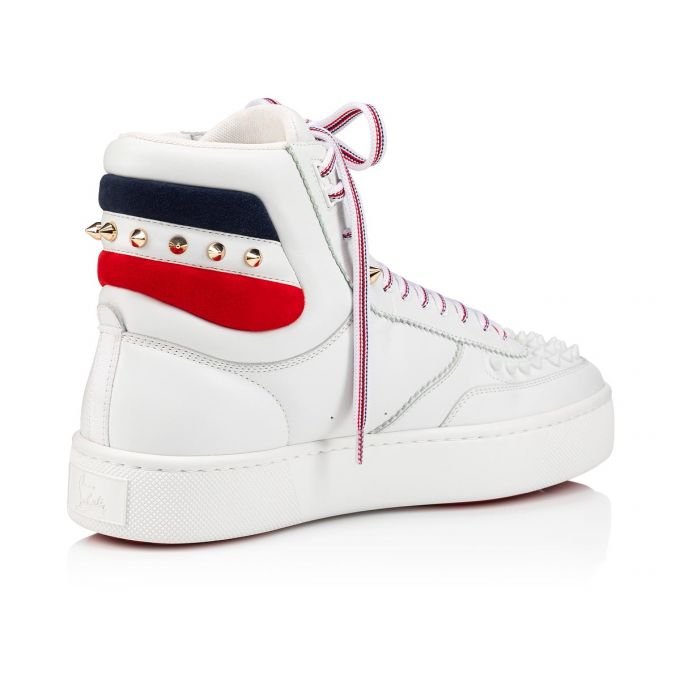 Christian Louboutin Top Rui Spikes Calf Sneakers Muške Patike Bijele | RS-61504