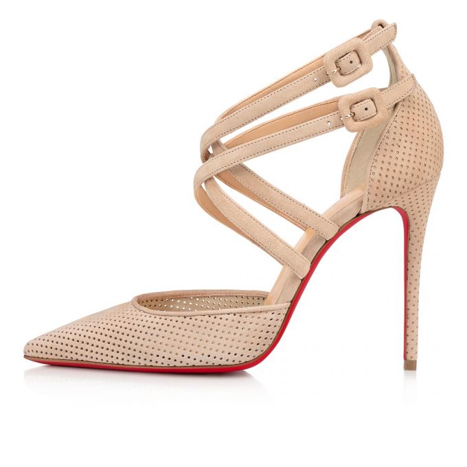 Christian Louboutin Victorilla 100 Veau Velours Pumps Ženske Pumps Bež | RS-24684