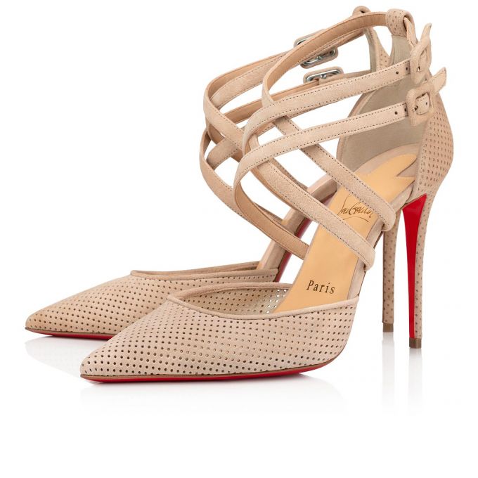 Christian Louboutin Victorilla 100 Veau Velours Pumps Ženske Pumps Bež | RS-24684