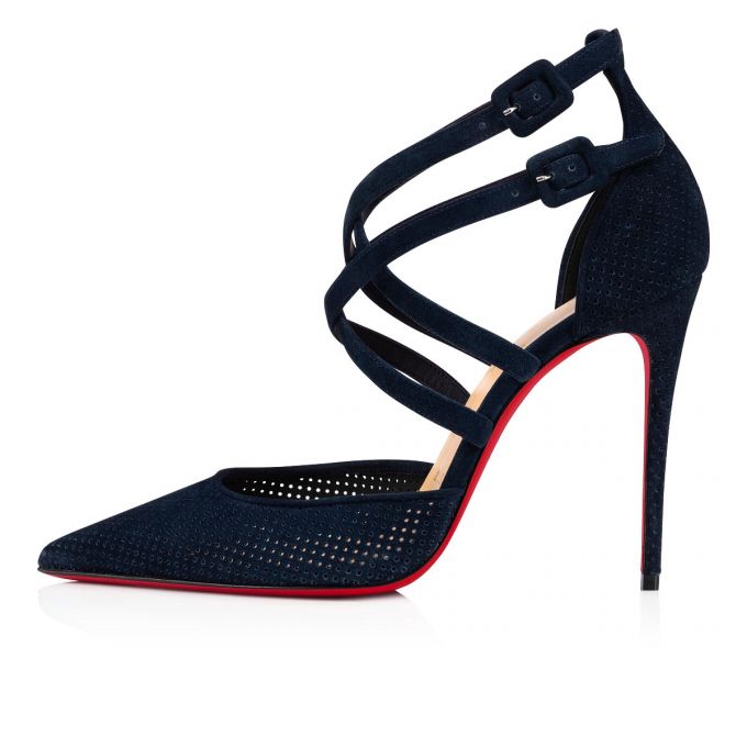 Christian Louboutin Victorilla 100 Veau Velours Pumps Ženske Pumps Plave | RS-54046