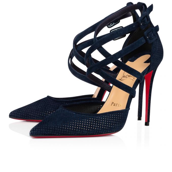 Christian Louboutin Victorilla 100 Veau Velours Pumps Ženske Pumps Plave | RS-54046