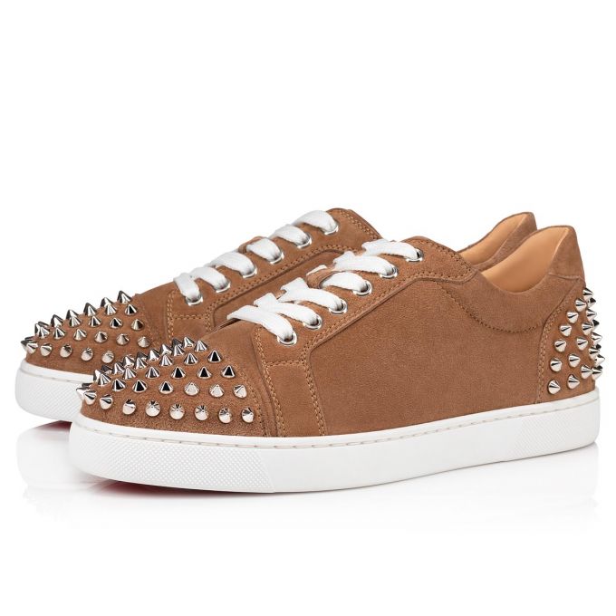 Christian Louboutin Vieira 2 Orlato Fennec Veau Velours Sneakers Ženske Patike Kaki Boja | RS-79446