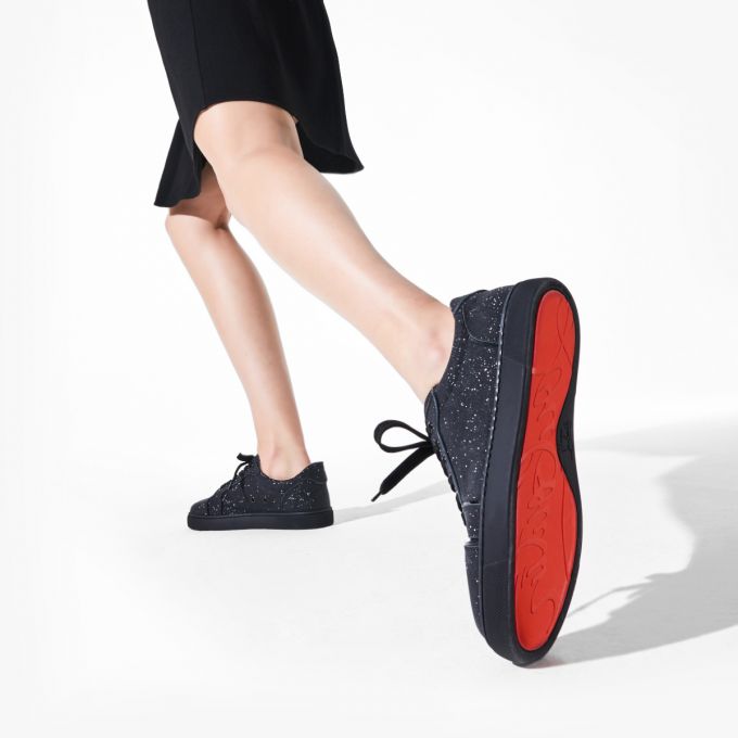 Christian Louboutin Vieira Calf Sneakers Ženske Patike Crne | RS-25233