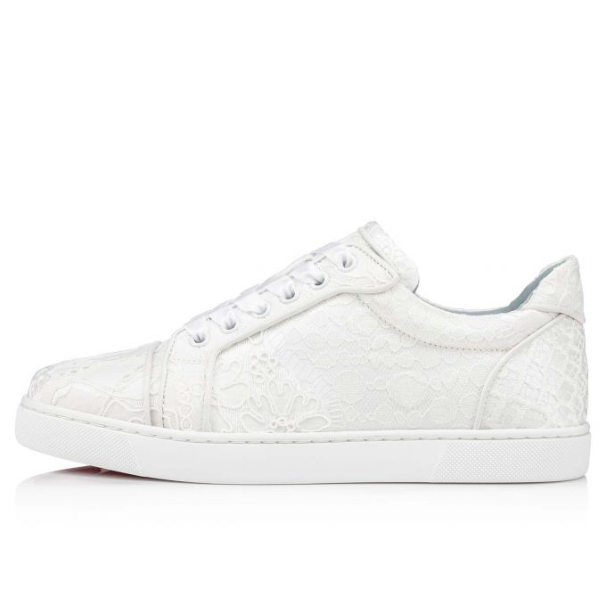 Christian Louboutin Vieira Orlato Lace Sneakers Ženske Patike Bijele Plave | RS-60517