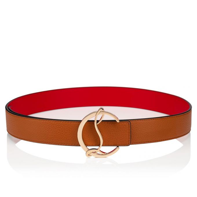 Christian Louboutin W Cl Logo Belt Classic Koža Belts Ženske Remeni Smeđe Zlatne | RS-84691