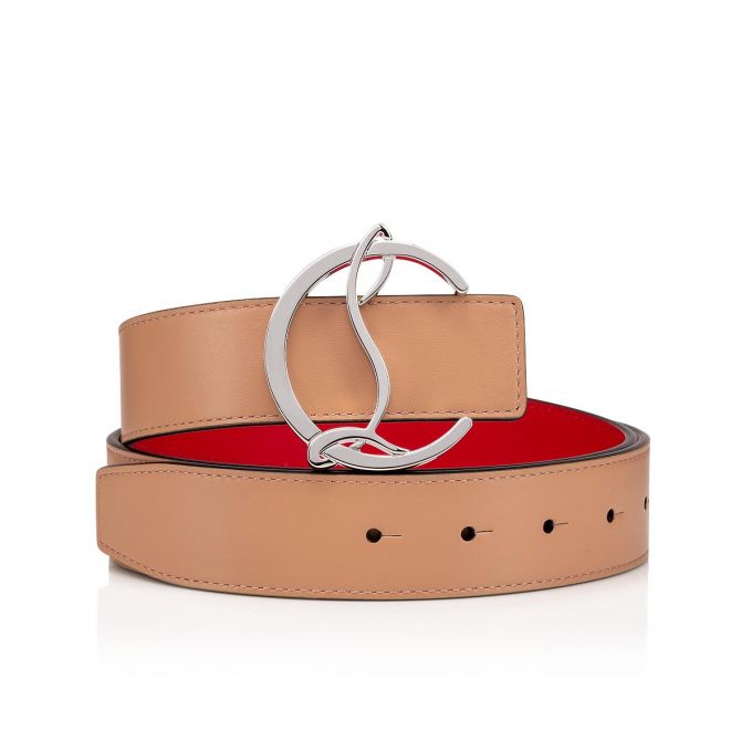 Christian Louboutin W Cl Logo Belt Classic Koža Belts Ženske Remeni Bež Srebrne | RS-90976