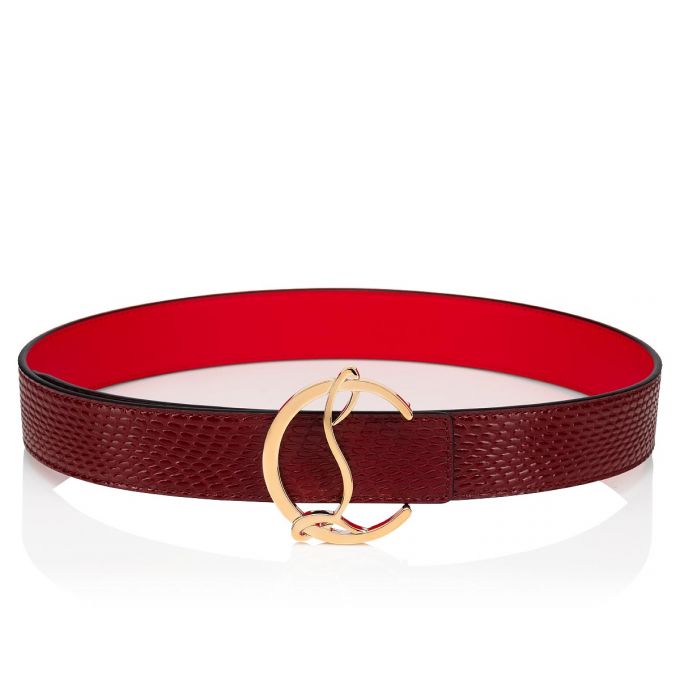 Christian Louboutin W Cl Logo Belt Creative Koža Belts Ženske Remeni Bordo Zlatne | RS-04796