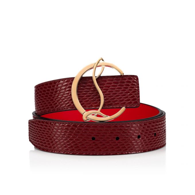 Christian Louboutin W Cl Logo Belt Creative Koža Belts Ženske Remeni Bordo Zlatne | RS-04796