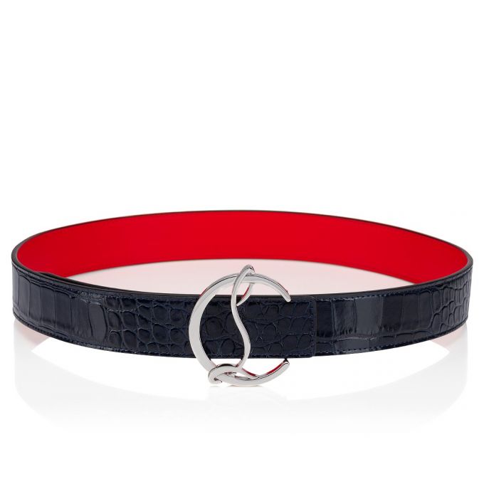 Christian Louboutin W Cl Logo Belt Creative Koža Belts Ženske Remeni Plave Srebrne | RS-24262