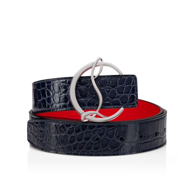 Christian Louboutin W Cl Logo Belt Creative Koža Belts Ženske Remeni Plave Srebrne | RS-24262