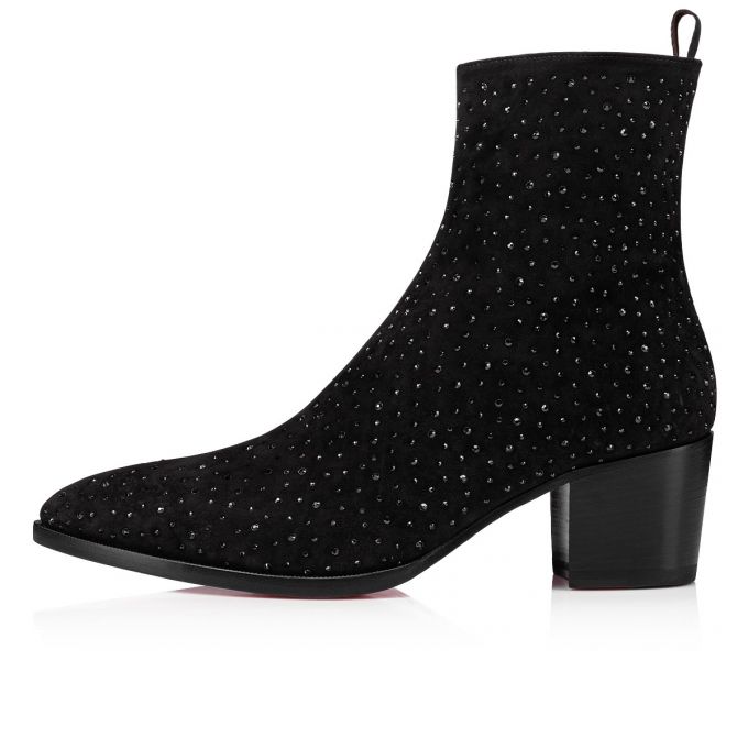 Christian Louboutin William Zip Creative Koža Booty Muške Čizme Crne | RS-76238