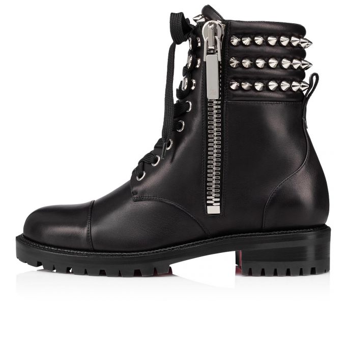 Christian Louboutin Winter Spikes Calf Boots Ženske Čizme Crne | RS-00810