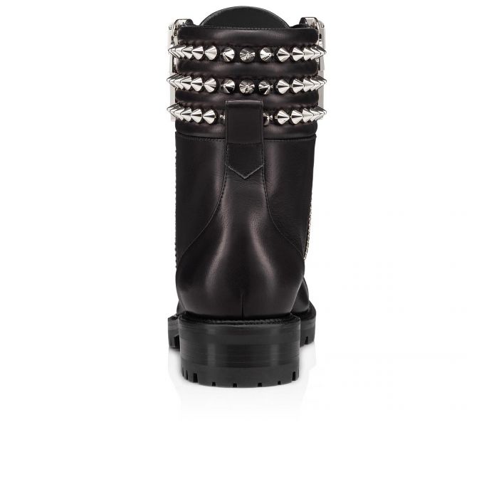 Christian Louboutin Winter Spikes Calf Boots Ženske Čizme Crne | RS-00810