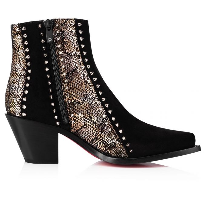 Christian Louboutin With My Guitar 65 Vers Suede Boots Ženske Čizme Crne | RS-10421