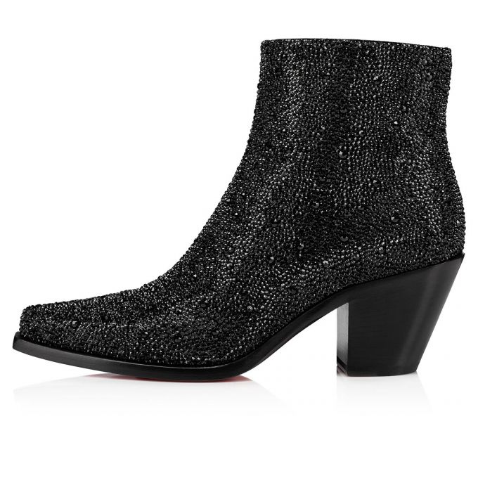 Christian Louboutin With My Strass 65 Suede Boots Ženske Čizme Crne | RS-15216