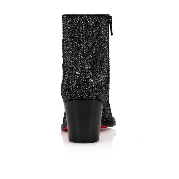 Christian Louboutin With My Strass 65 Suede Boots Ženske Čizme Crne | RS-15216