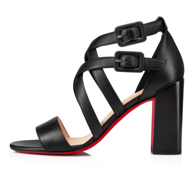 Christian Louboutin Zefira 85 Calf Sandals Ženske Sandale Crne | RS-48767