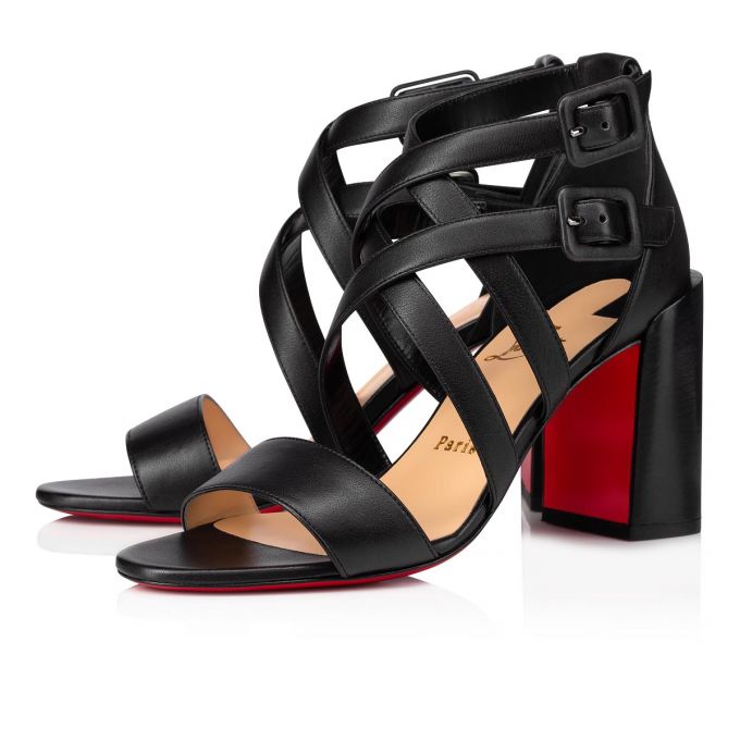 Christian Louboutin Zefira 85 Calf Sandals Ženske Sandale Crne | RS-48767