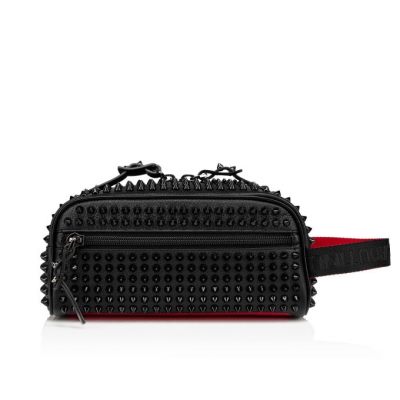 Christian Louboutin Blaster Calf Empire/Spikes/Cl Classic Koža Pouches Muške Pouches Crne | RS-14519