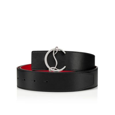 Christian Louboutin Cl Logo Belt 40 Classic Koža Belts Muške Remeni Crne Crvene Srebrne | RS-63518