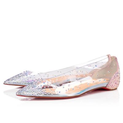 Christian Louboutin Degrastrassita Pvc Flats Ženske Flats Roze | RS-27382