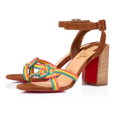 Christian Louboutin Ella 85 Nappa Sandals Ženske Sandale Visebojne Bež | RS-31298