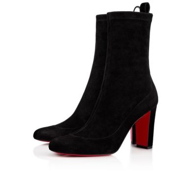 Christian Louboutin Gena Bootie 085 85 Veau Velours Boots Ženske Čizme Crne | RS-20158