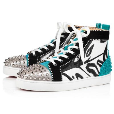 Christian Louboutin Lou Spikes 2 Cotton Sneakers Muške Patike Visebojne | RS-72924