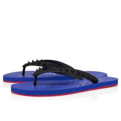 Christian Louboutin Loubi Flip 000 Pvc Sandals Muške Espadrilles & Sandals Crne Plave | RS-57524