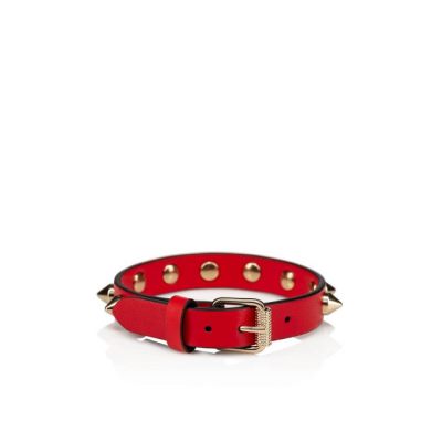 Christian Louboutin Loubilink Classic Koža Bracelets Ženske Bracelets Crvene Zlatne | RS-74636