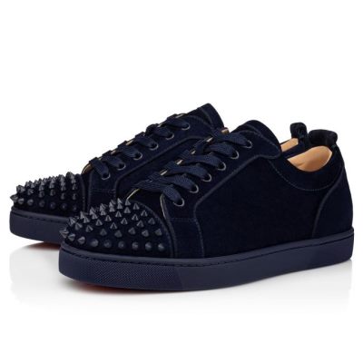 Christian Louboutin Louis Junior Sp 000 Mat Veau Velours Sneakers Muške Patike Tamno Plave | RS-65994