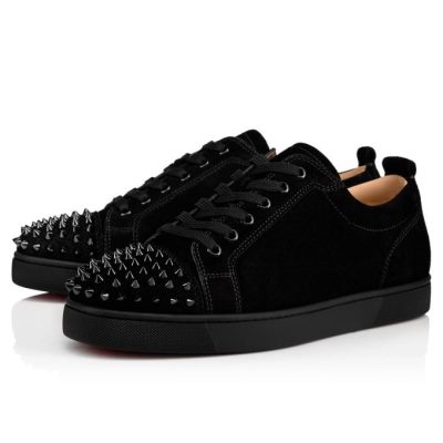 Christian Louboutin Louis Junior Sp 000 Veau Velours Sneakers Muške Patike Crne | RS-66025