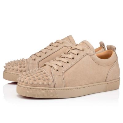 Christian Louboutin Louis Junior Sp 000 Mat Veau Velours Sneakers Muške Patike Bež | RS-75373