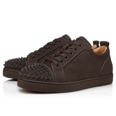 Christian Louboutin Louis Junior Sp 000 Mat Veau Velours Sneakers Muške Patike Tamno Sive | RS-80179