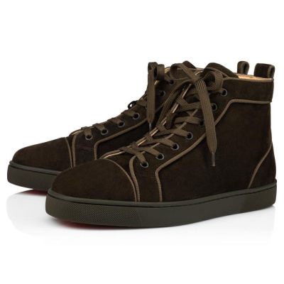 Christian Louboutin Louis Orlato 000 Alpino Veau Velours Sneakers Muške Patike Čokoladne | RS-48987