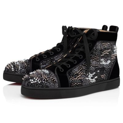 Christian Louboutin Louis Orlato Bling Bang Version Strass Sneakers Muške Patike Crne | RS-66563